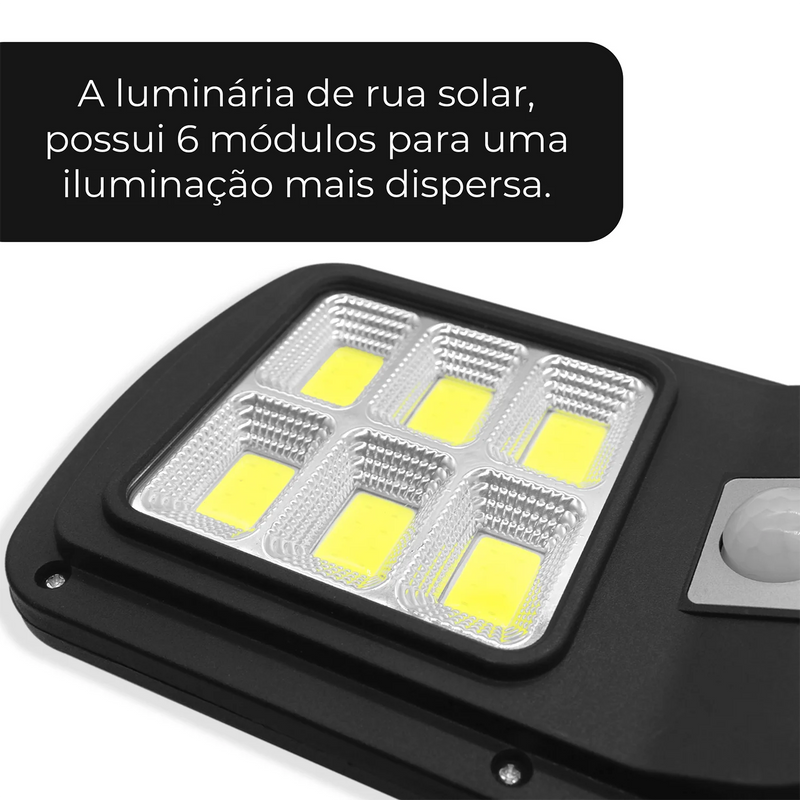 Luminária Solar de Rua com Sensor de Presença LED Mini 48W 6COB