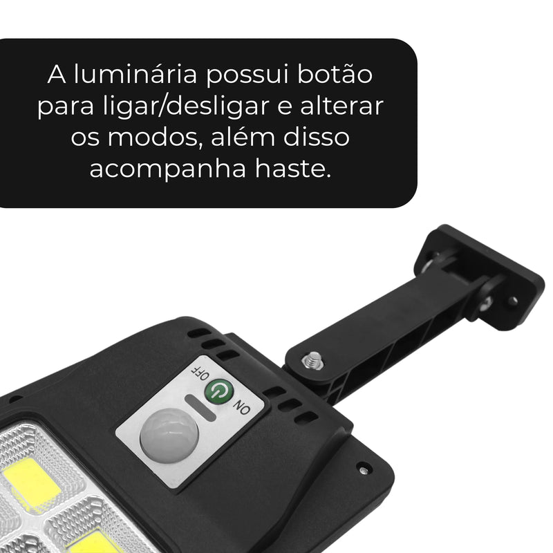 Luminária Solar de Rua com Sensor de Presença LED Mini 48W 6COB