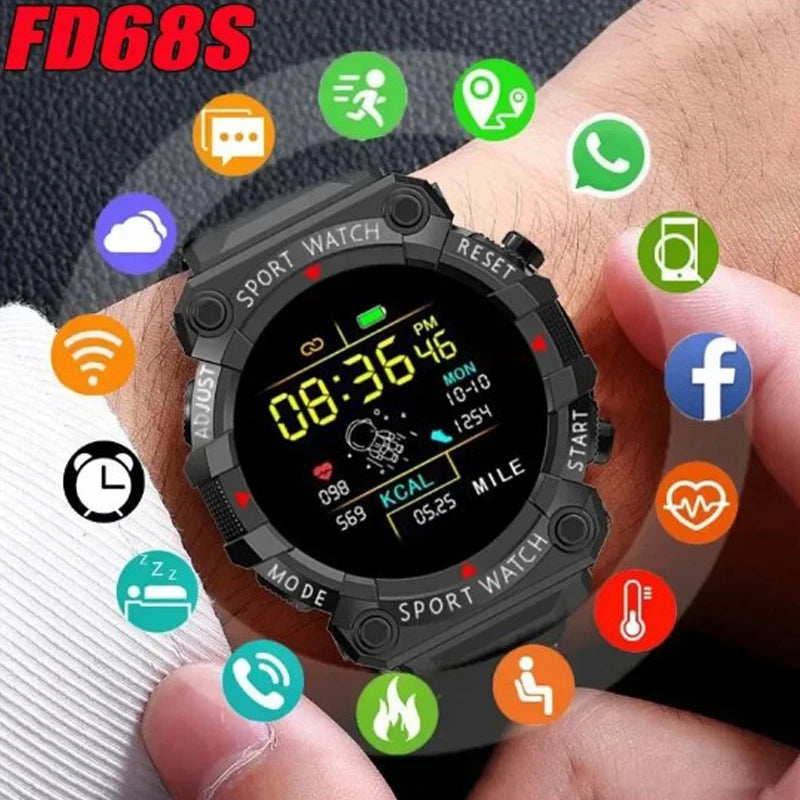 Smartwatch Real Stepcount Multifuncional Conectado Para Homens e Mulheres IP68 Compatível com iOS e Android