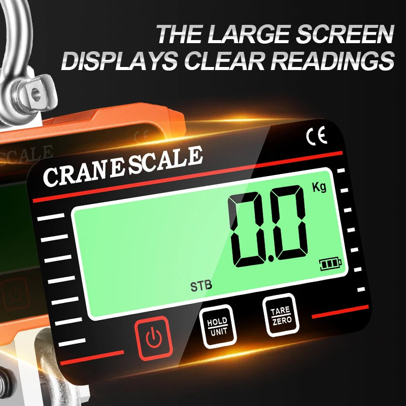 Escala Digital de Pendurar 2T – Balança de Guindaste de 2000 kg para Uso Pesado com Grande LCD, Gancho Industrial, Bloqueio, Pesagem no Local, 4400 lb e Controle Remoto